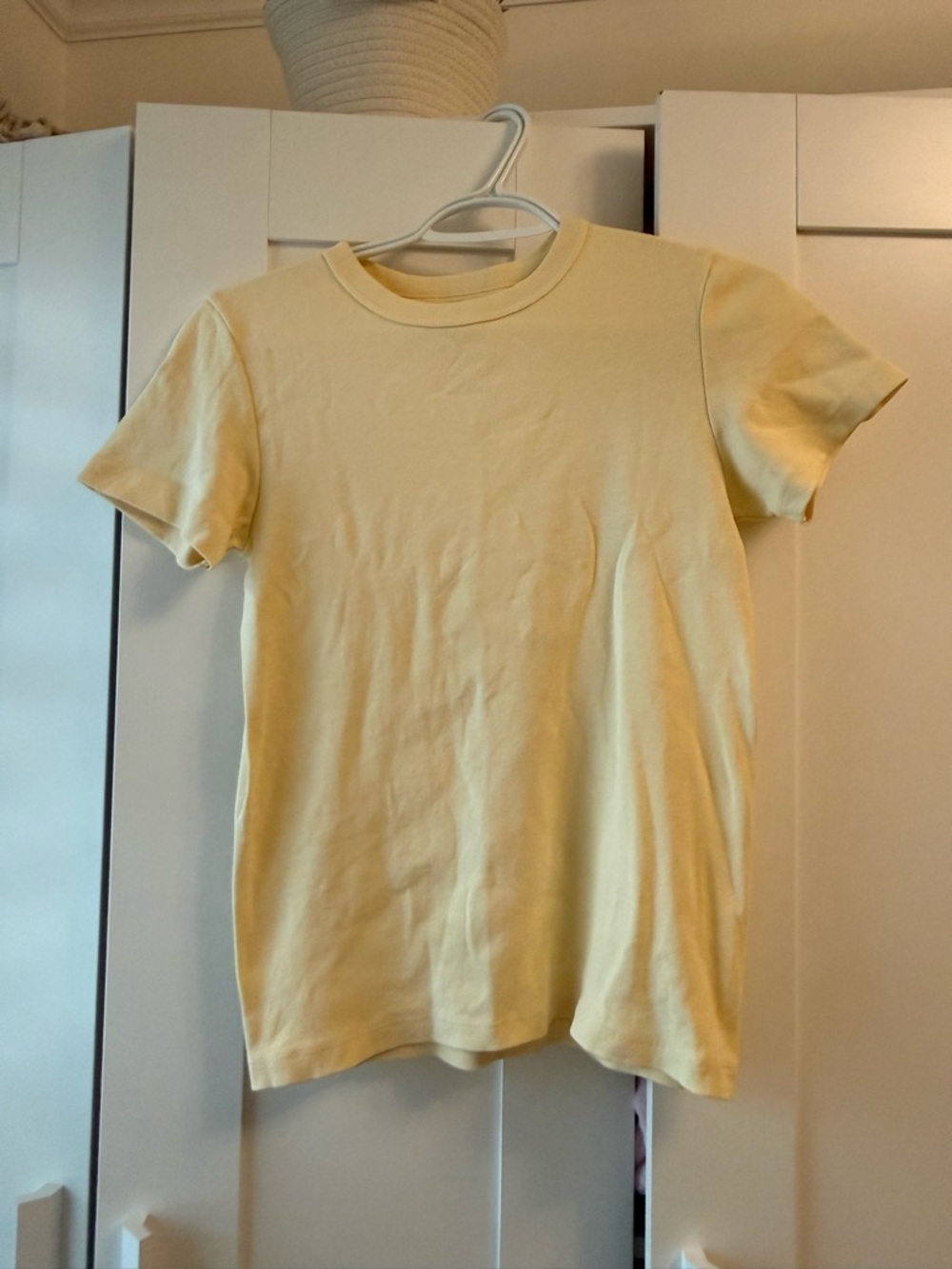 Brandy Melville Pale Yellow Crewneck Tee